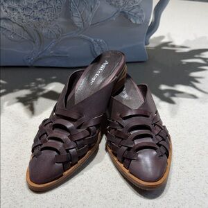 Women's Dark Brown Woven Mules